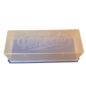 Kraft Velveeta Cheese Box Keeper Storage Container Blue Plastic 2 lb Block